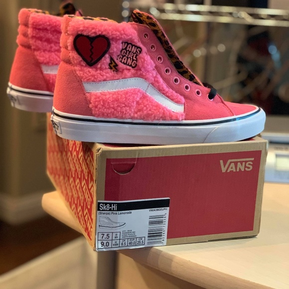 Vans SK8-HI SHERPA GIRL GANG SKATE SHOES PINK - Picture 6 of 8